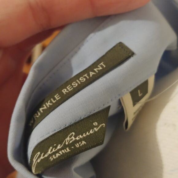 Eddie Bauer Top Baby Blue Button Down Long Sleeve Large - Picture 5 of 6